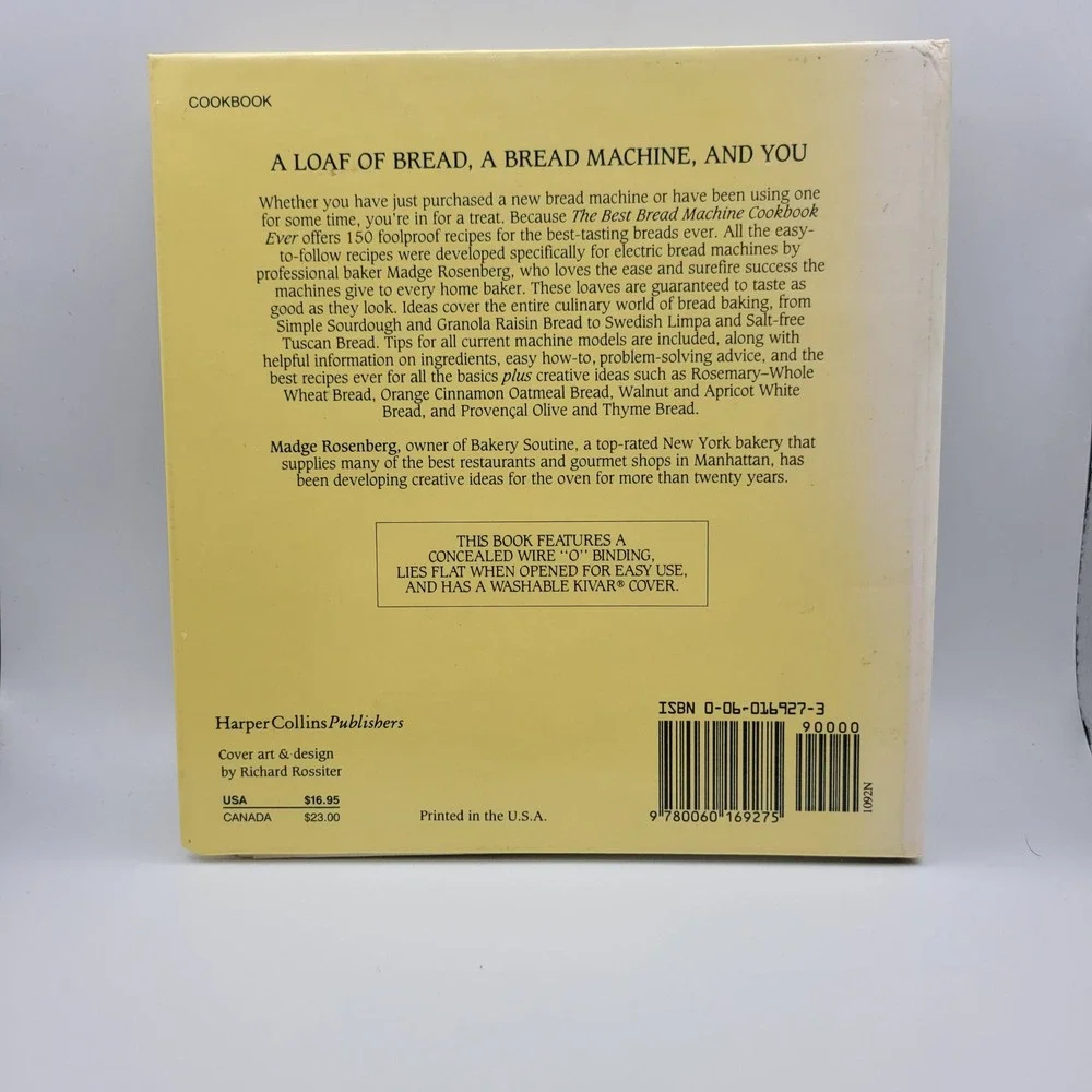 The Best Bread Machine Cookbook Ever Madge Rosenberg 1992‎ Vintage Recipes